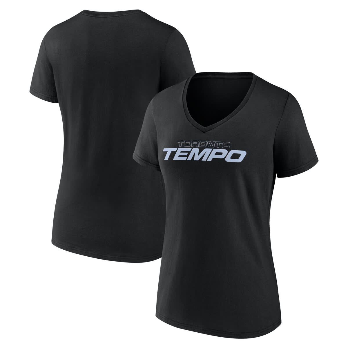 Women's Black Toronto Tempo Team Wordmark V-Neck T-Shirt - image 1