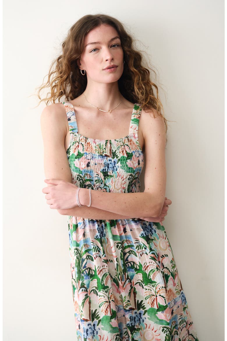 Selene Floral Maxi Dress, Alternate, color, WATERCOLOR PALM