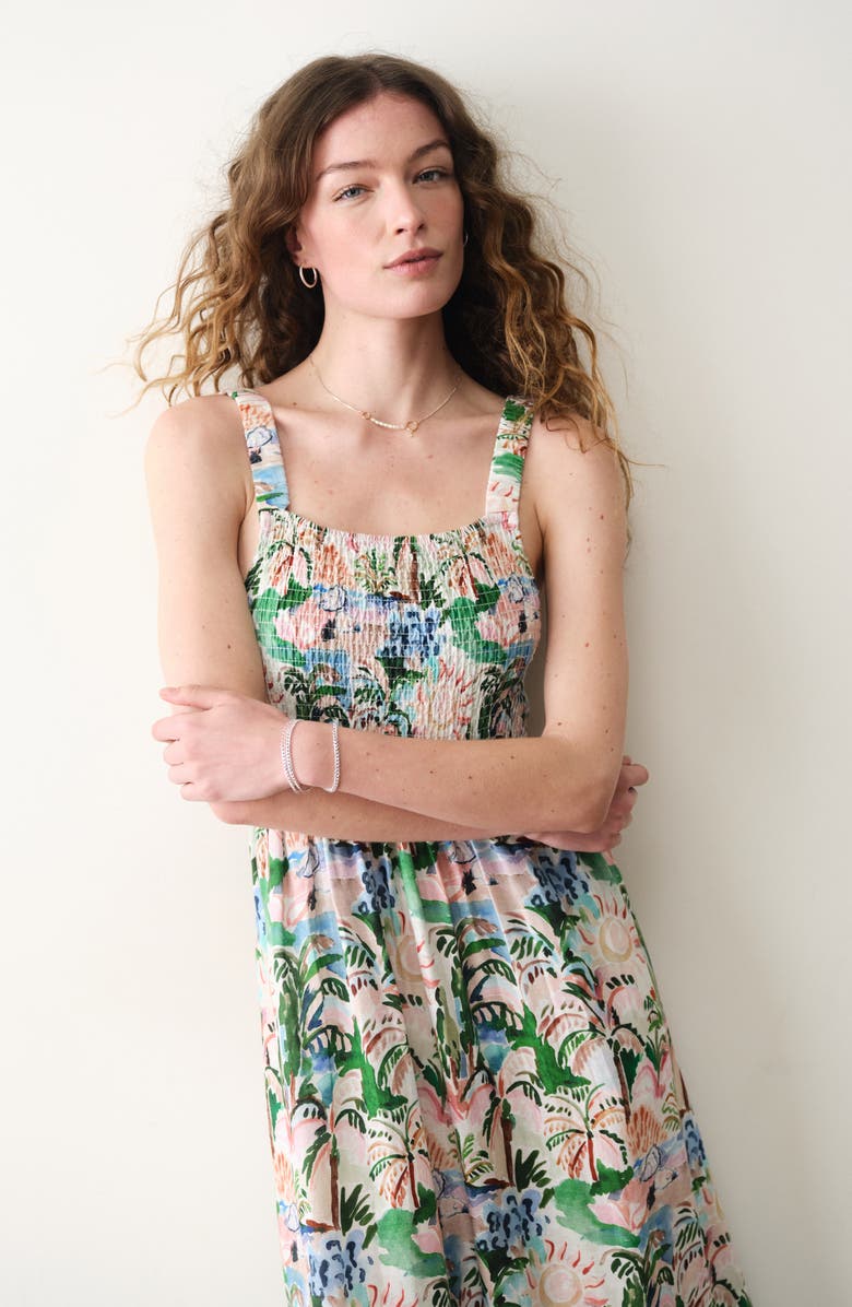 Marine Layer Selene Floral Maxi Dress, Alternate, color, 