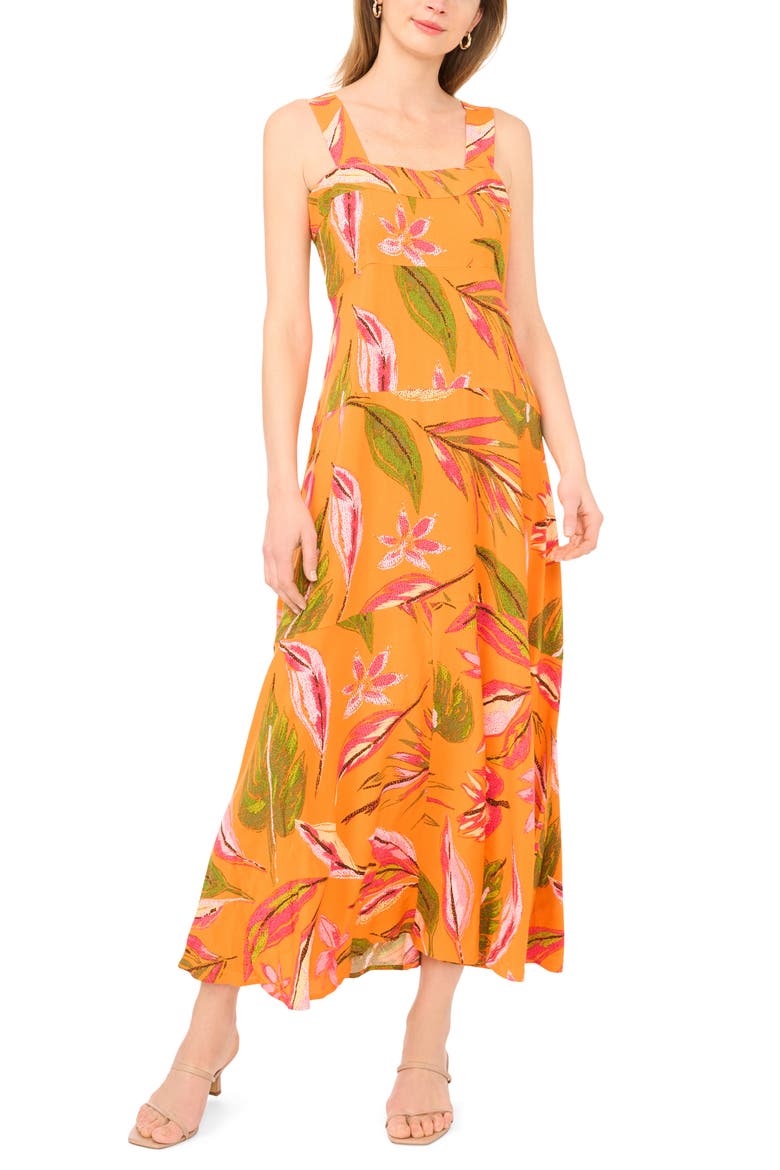 Smocked Back Sleeveless Maxi Dress, Main, color, EXUBERANCE