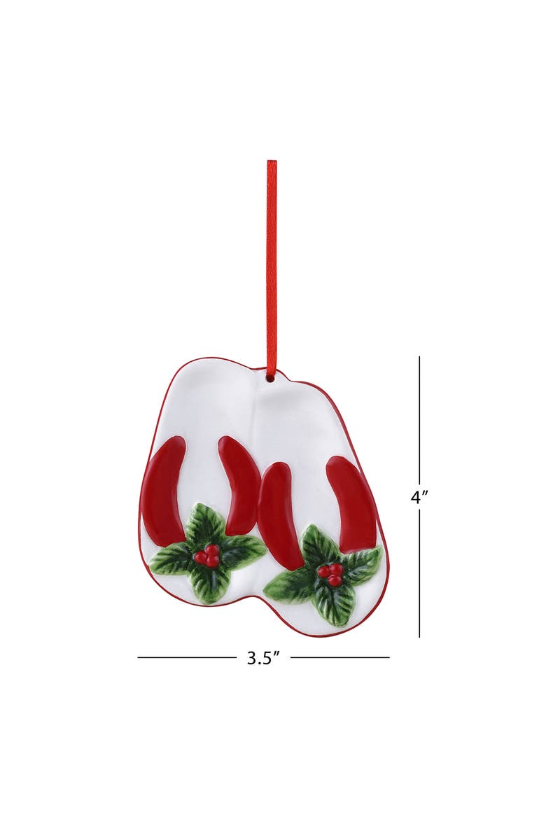 4 in. Set of 5 Ceramic Tropical Ornaments, Alternate, color, Multicolor