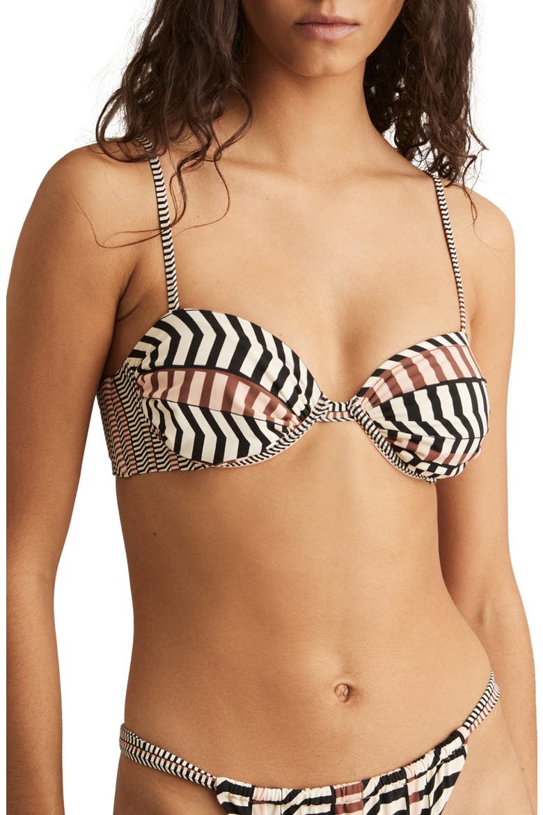Kate Underwire Bikini Top, Main, color, BLACK/ BROWN