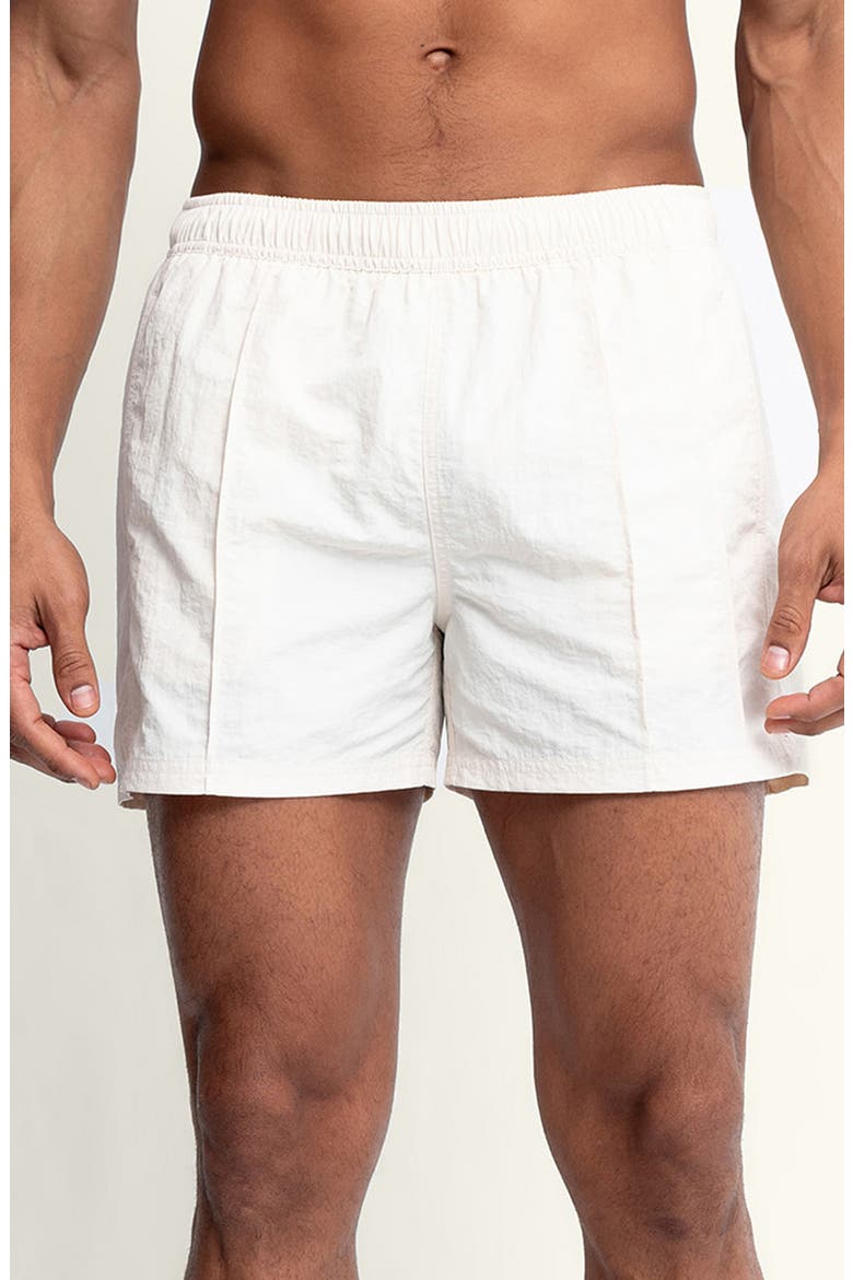 Sebastian Vertical Pintuck 4-Inch Nylon Swim Trunks, Main, color, CLOUD/ OFF-WHITE