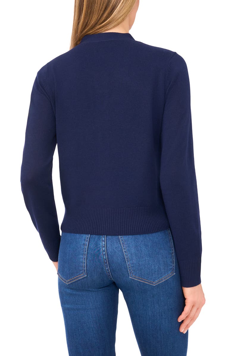 CeCe Tie Neck Cardigan, Alternate, color, Classic Navy