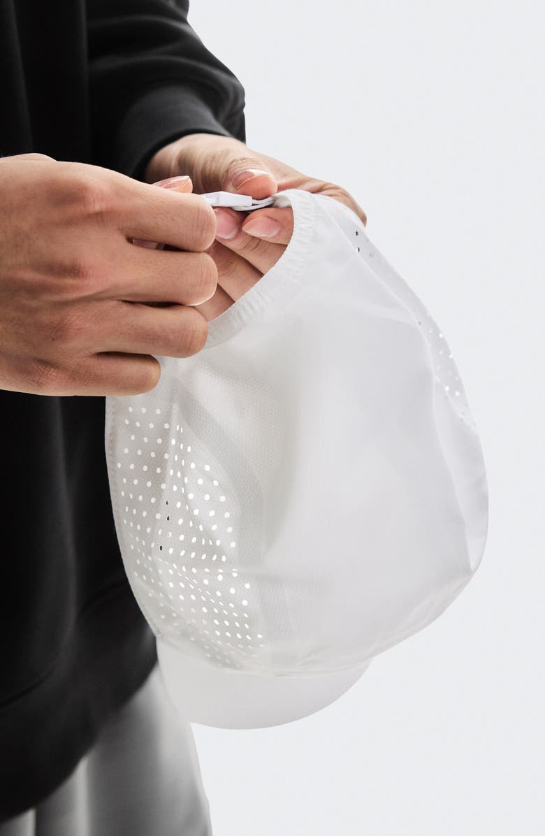 On Lightweight Baseball Cap, Alternate, color, White