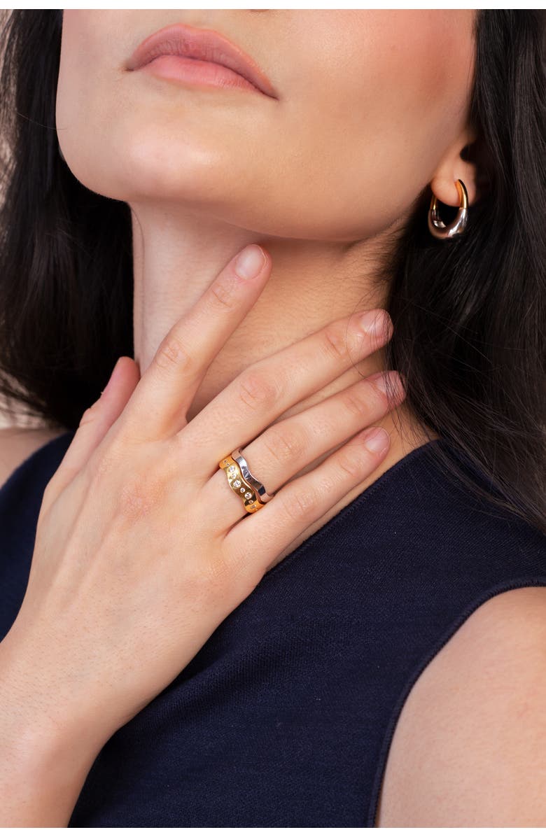 Zynnia Collective Wave Ring Set, Alternate, color, Two Tone