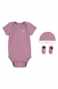 Nike Waffle Knit Bodysuit, Hat & Booties Boxes Set