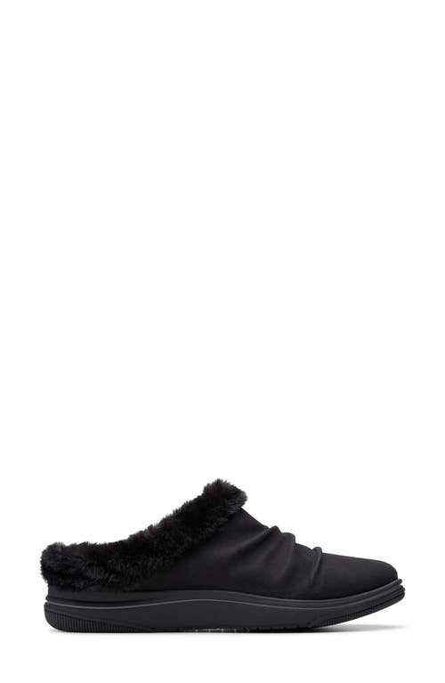 Clarks ® Breeze Willow Faux Fur Trim Slipper In Black
