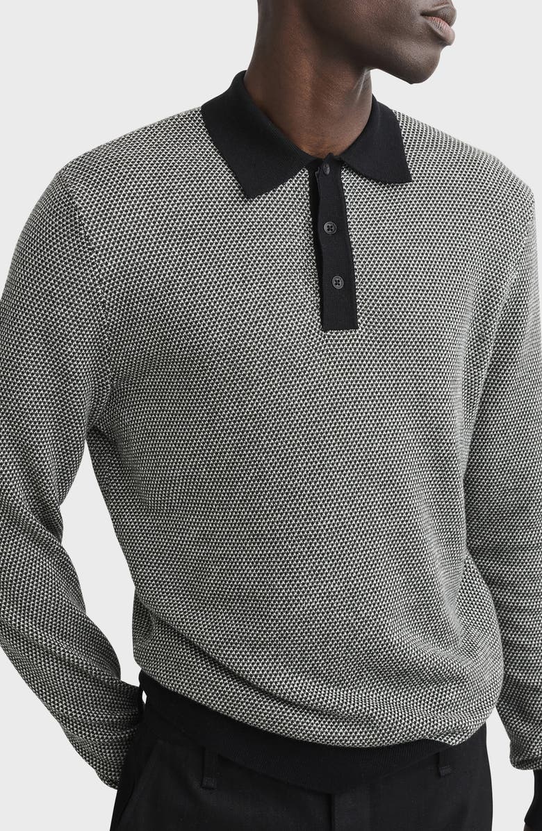 rag & bone Harrow Wool Blend Long Sleeve Polo, Alternate, color,