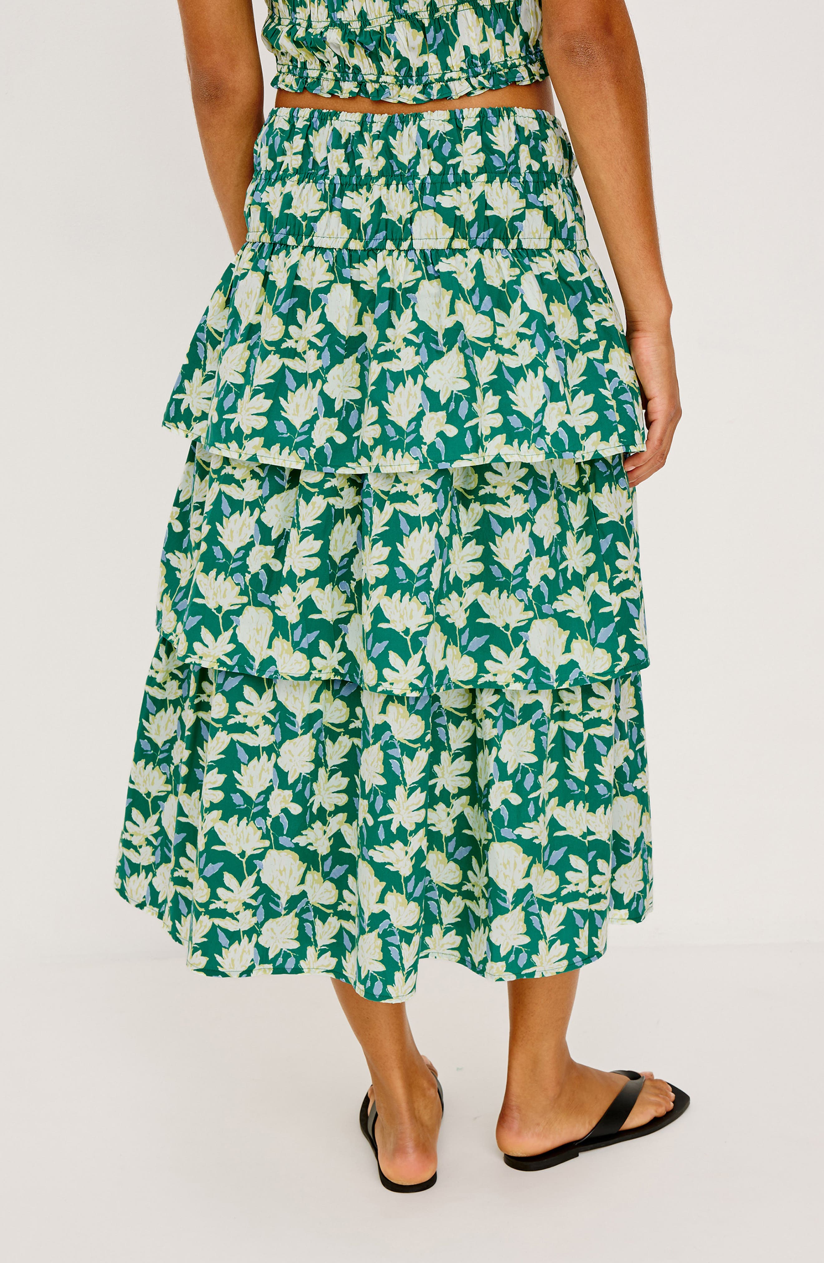 Belle Floral Print Tiered Midi Skirt - image 2