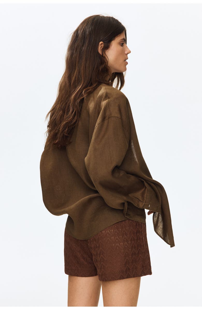 H&M Mama Pointelle-knit Drawstring Shorts, Alternate, color, Brown