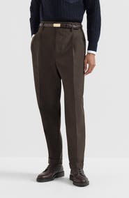 Brunello Cucinelli Virgin wool diagonal trousers with double pleats