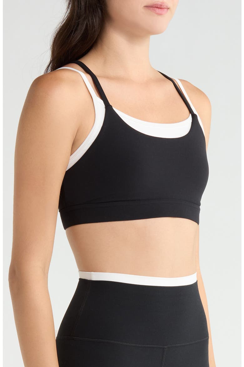 Elliah Airweight Double Layer Sports Bra, Alternate, color, BLACK/ WHITE