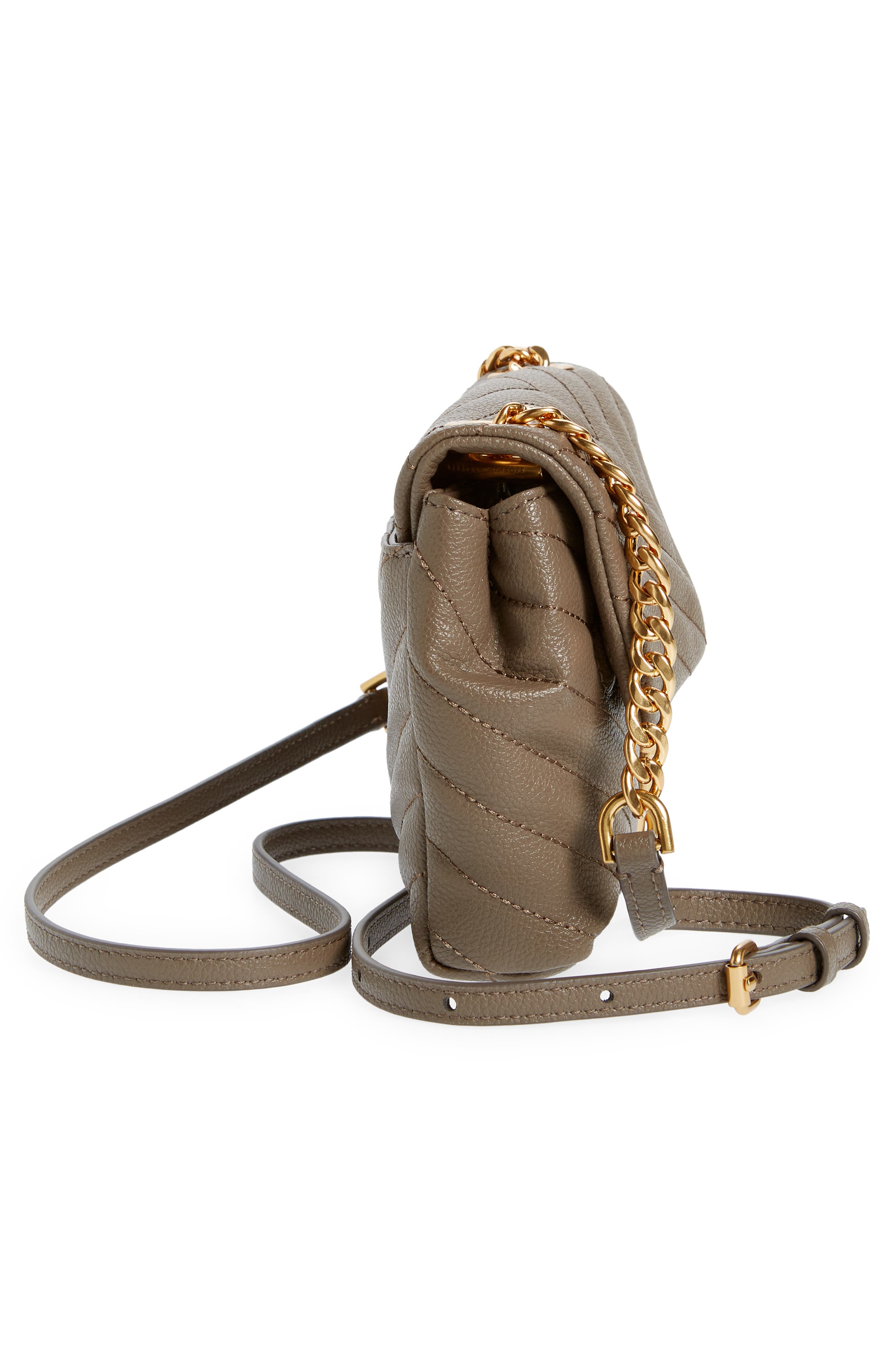 Edie Quilted Leather Crossbody Bag, Alternate, color, DEEP TAUPE