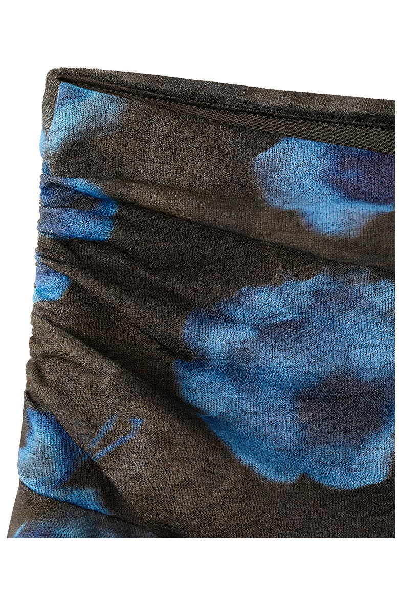 Asymmetrical Printed Mesh Skirt, Alternate, color, BROWN