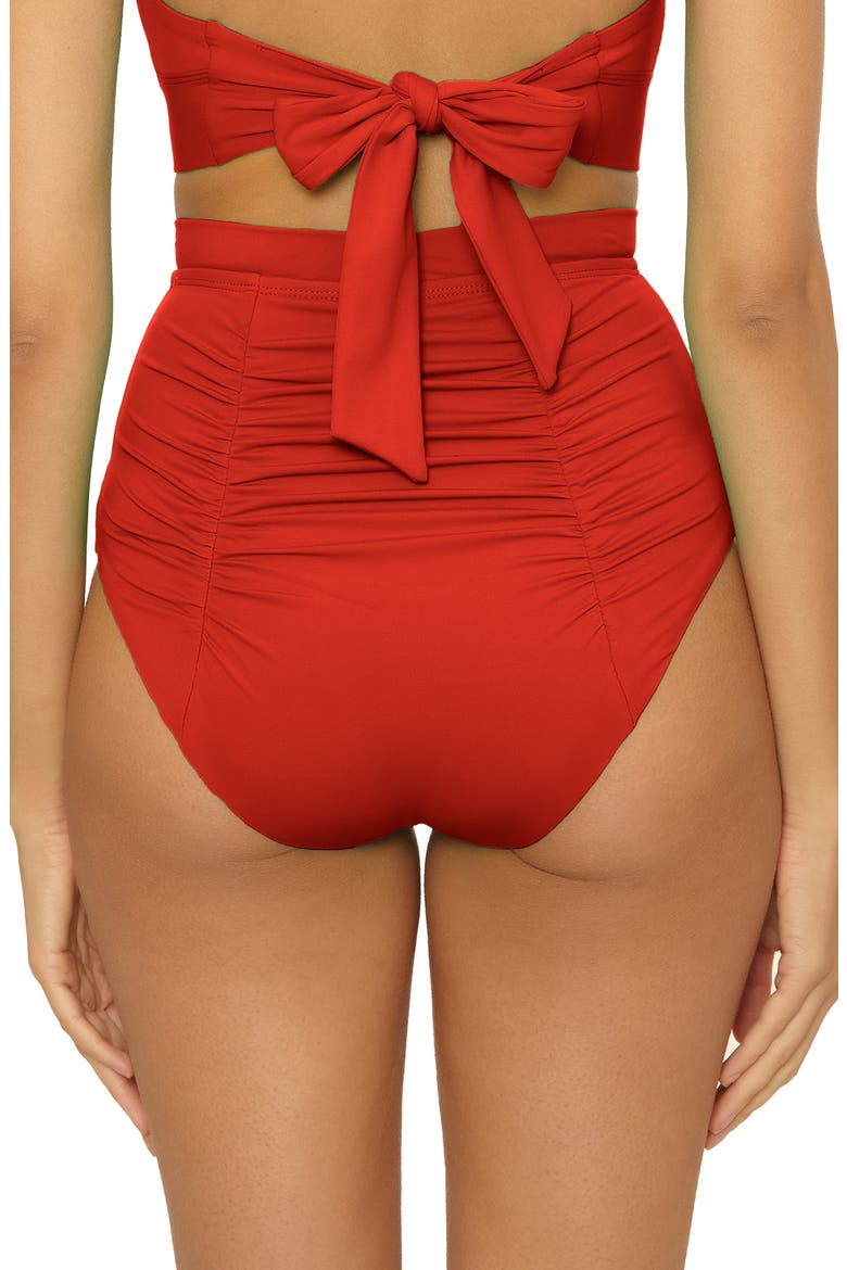 Sun Goddess High Waist Bikini Bottoms, Alternate, color, RED