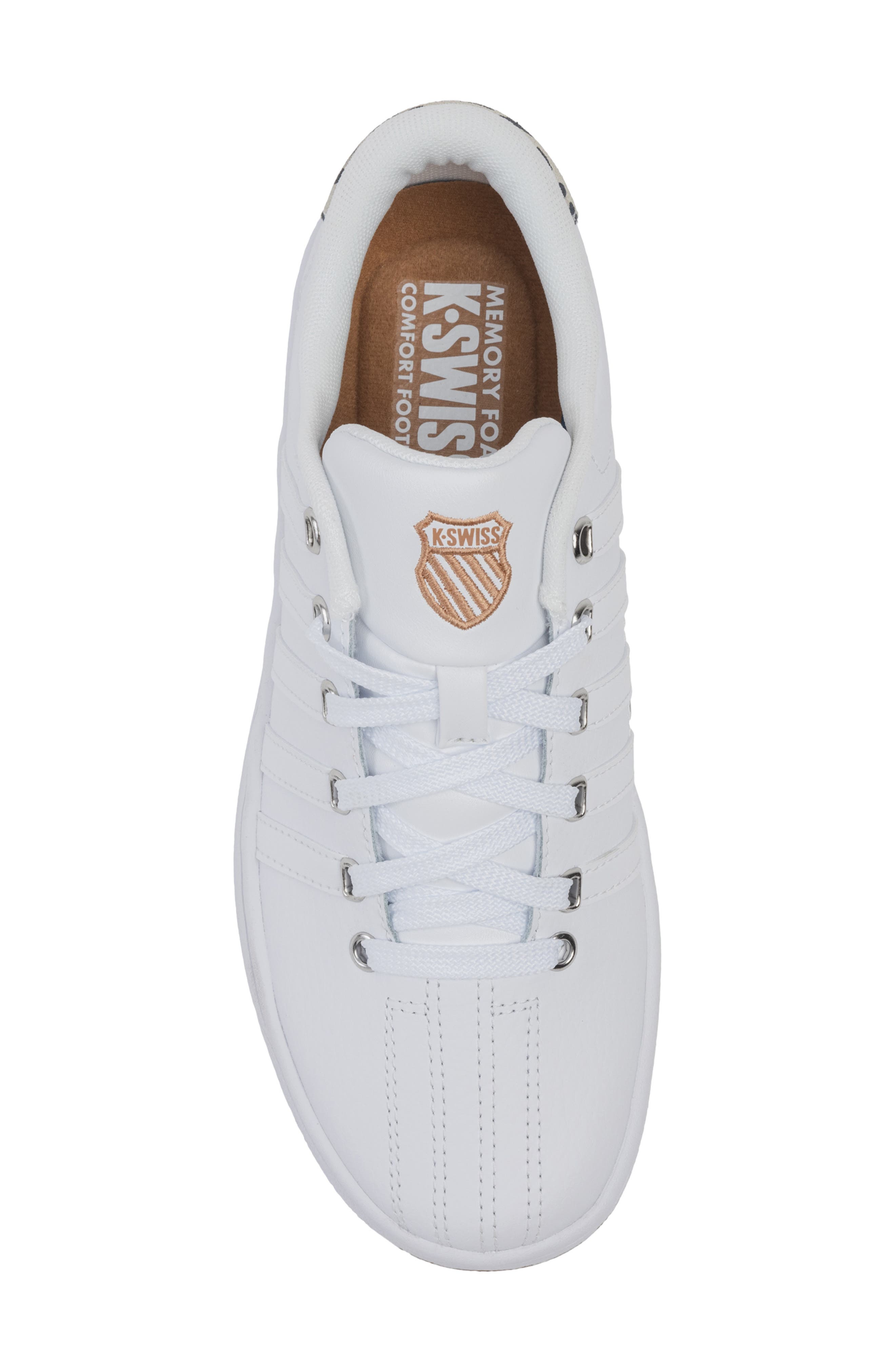 K-Swiss Court Pro II CMF Leather Sneaker, Alternate, color, White/ Lite Gum/ Leopard-M
