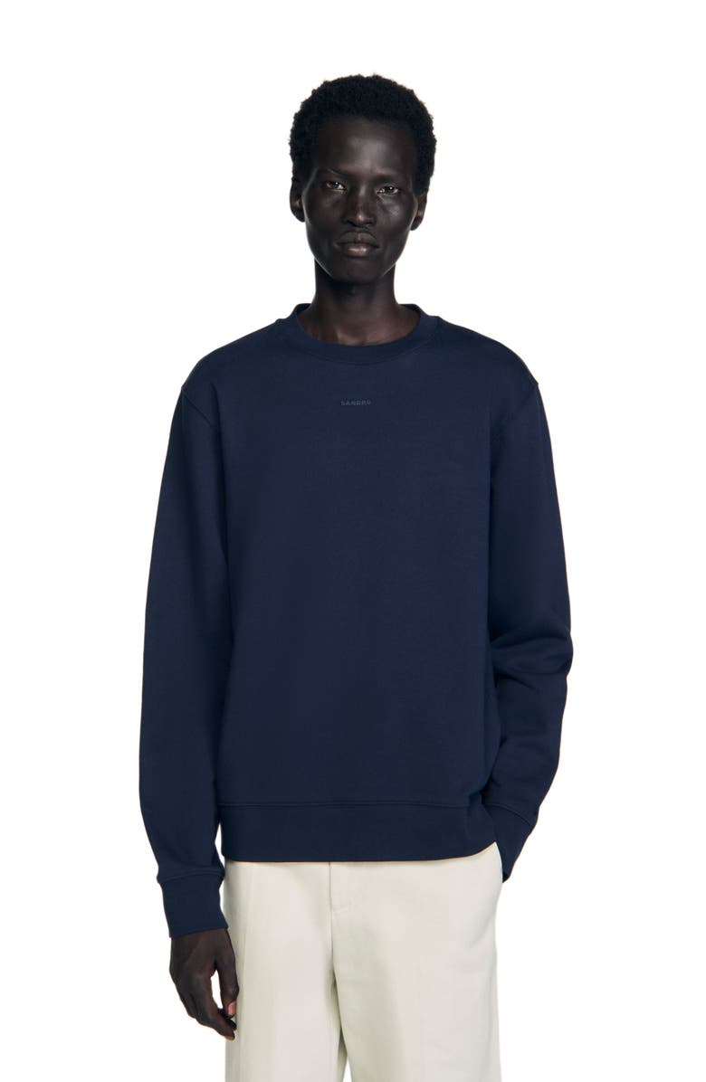 SANDRO Logo sweatshirt, Main, color, Midnight Blue