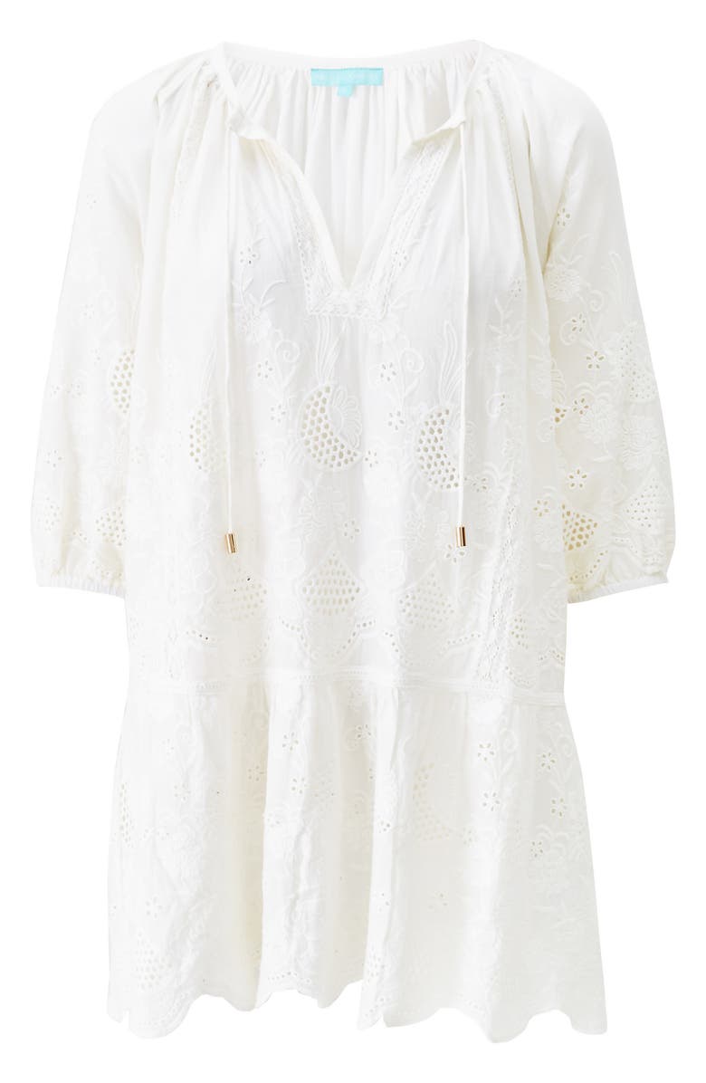 Melissa Odabash Pearl Broderie Anglaise Cover-Up Minidress, Alternate, color, 