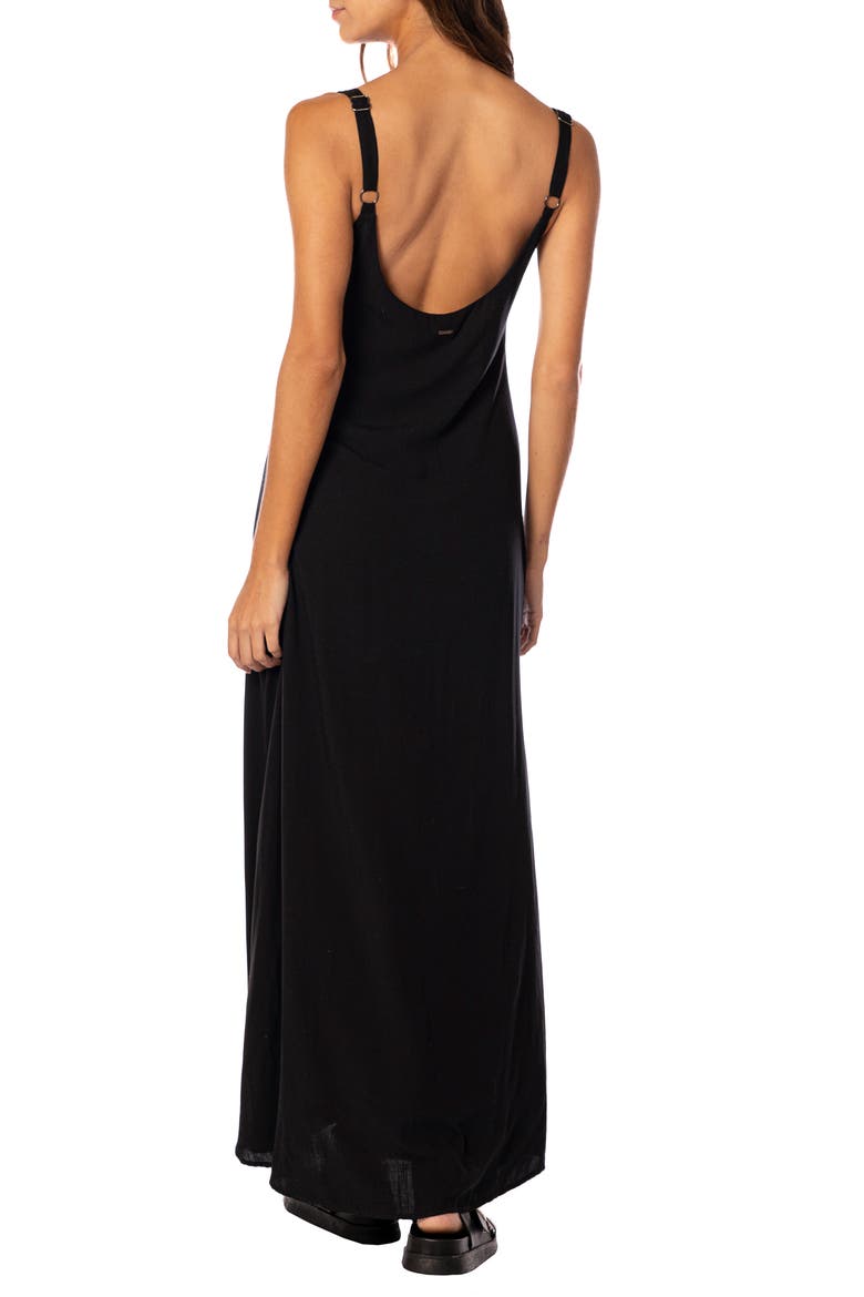 Midnight Lace Inset Maxi Cover-Up Dress, Alternate, color, BLACK