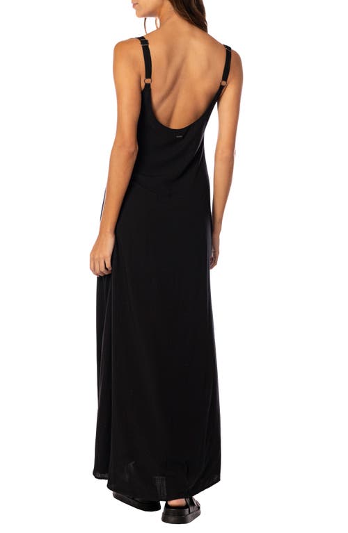 Maaji Midnight Lace Inset Maxi Cover-up Dress In Black