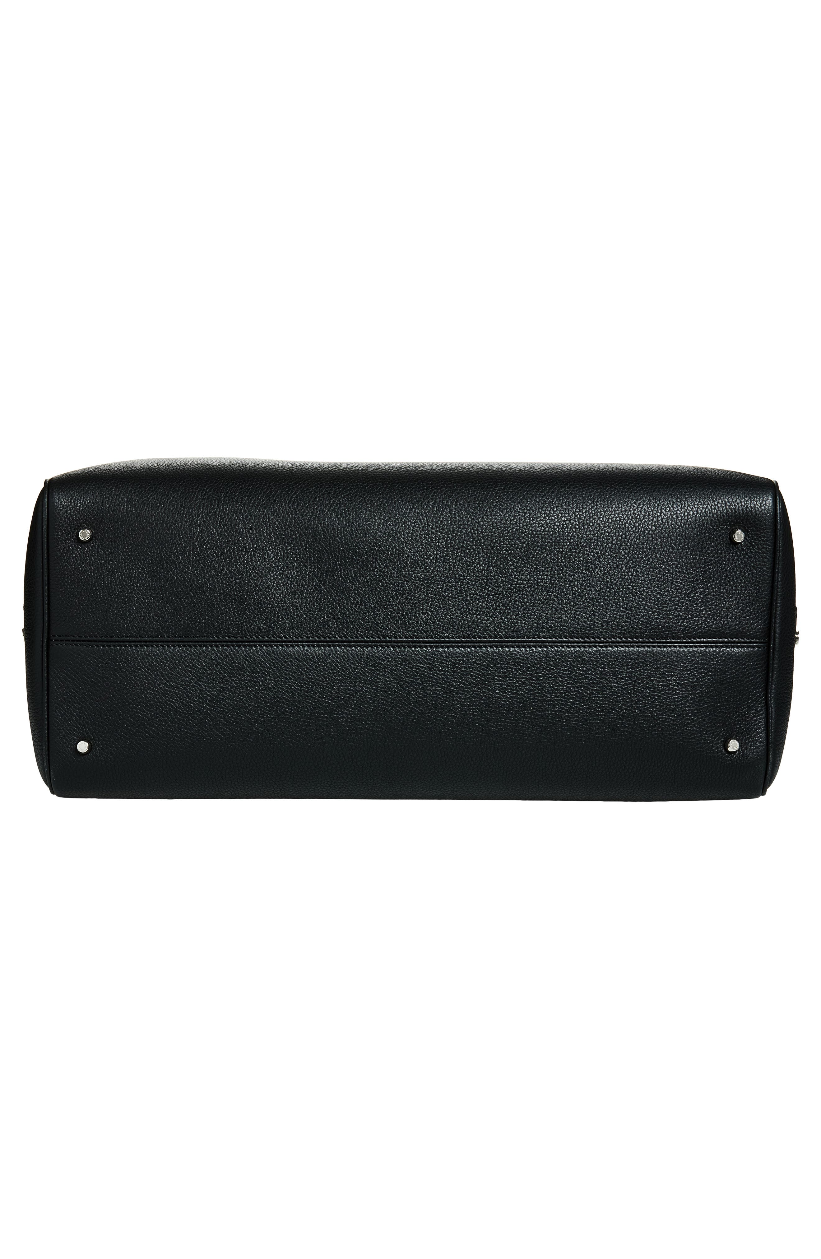 Leather Barrel Bag, Alternate, color, 80999 NERO