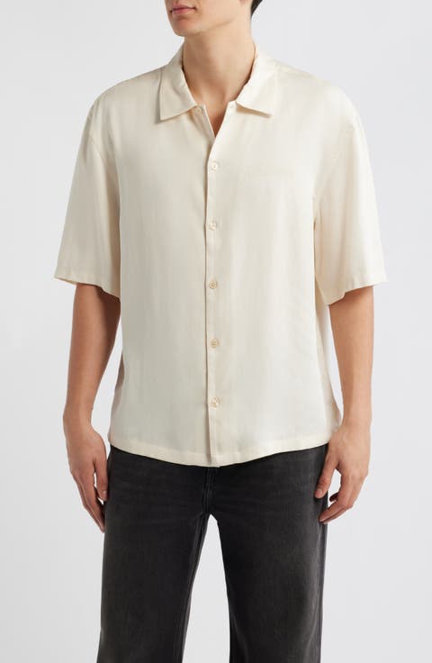 Circe Logo Graphic Oversize Short Sleeve Button-Up Shirt