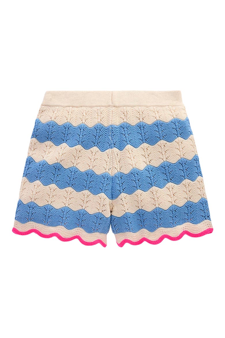 Kids' Pointelle Knit Shorts, Alternate, color, WAVE BLUE/ ECRU MARL