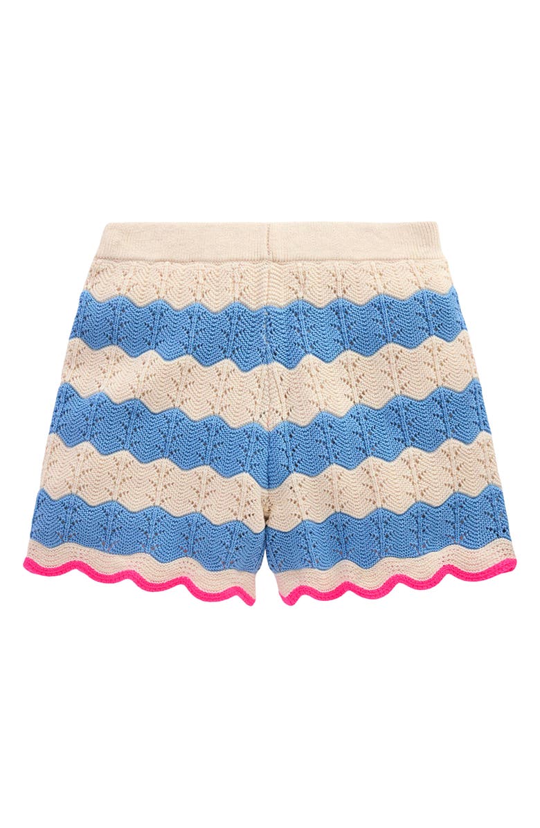 Mini Boden Kids' Pointelle Knit Shorts, Alternate, color, Wave Blue/ Ecru Marl