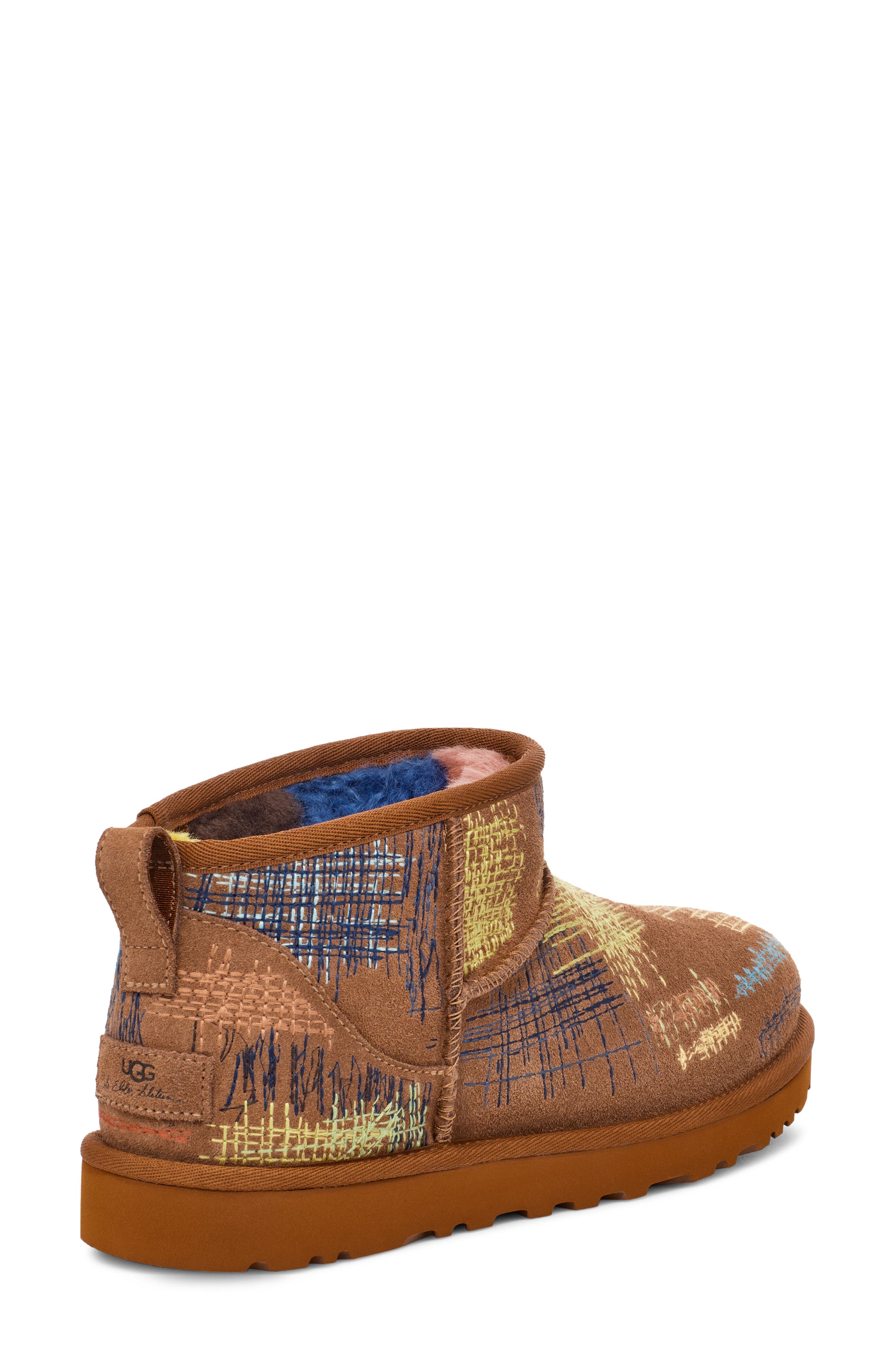UGG<sup>®</sup> x The Elder Statesman Classic Ultra Mini Genuine Shearling Lined Bootie, Alternate, color, 