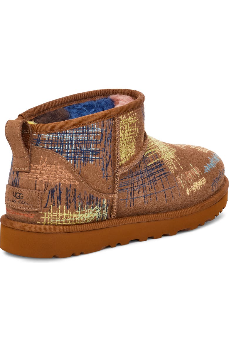 UGG<sup>®</sup> x The Elder Statesman Classic Ultra Mini Genuine Shearling Lined Bootie, Alternate, color,