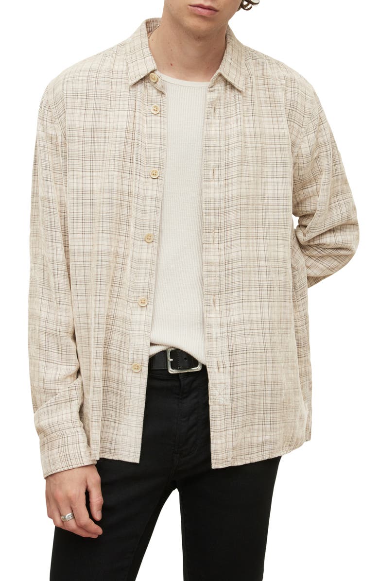 John Varvatos Plaid Corduroy Overshirt, Main, color, 