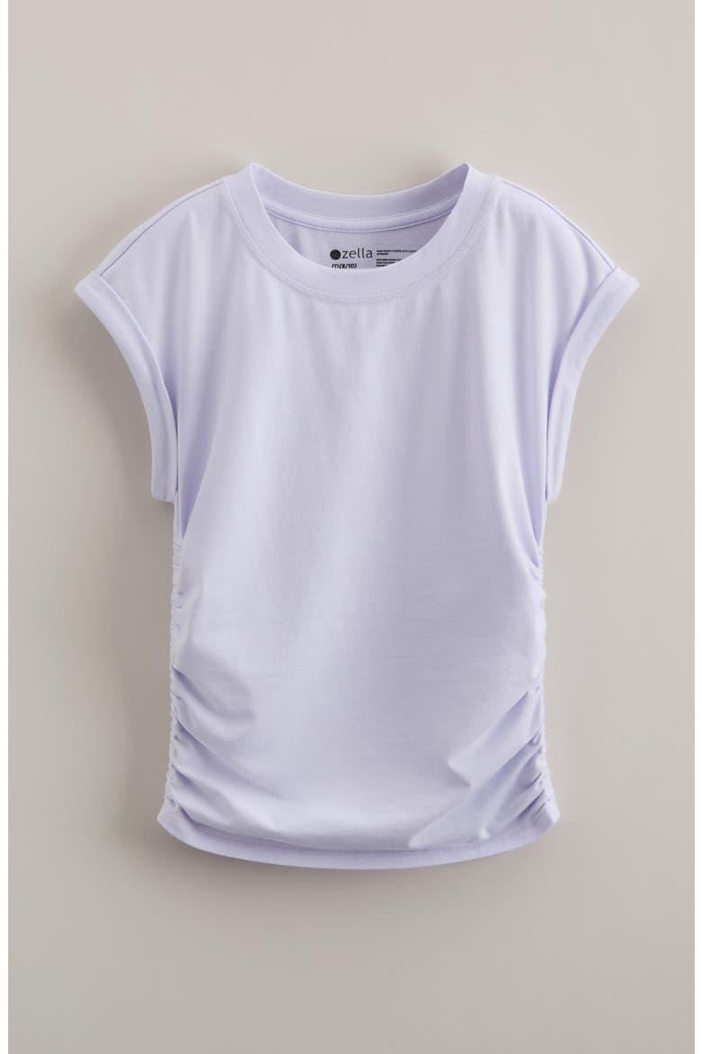 Kids' Sunny Side Ruched T-Shirt, Main, color, PURPLE CALLUNA