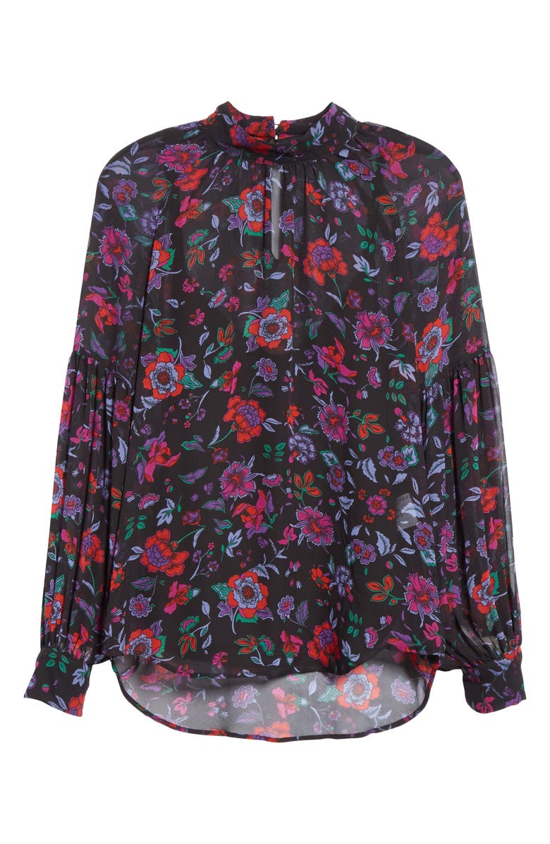 Veronica Beard Harlem Floral Silk Blouse, Alternate, color, 