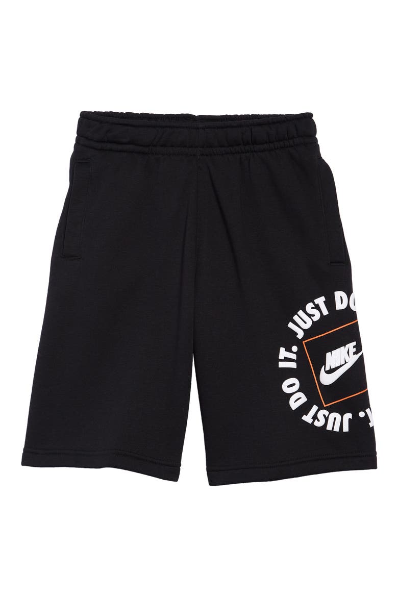 Kids' Just Do It Sweat Shorts, Main, color, BLACK/ BLACK