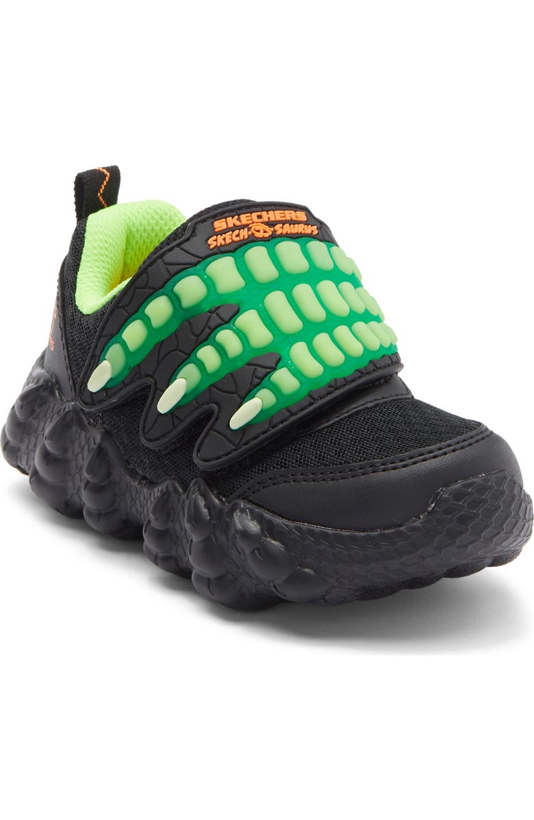 SKECHERS Kids' Skech-O-Saurus Sneaker, Main, color, Black/ Lime