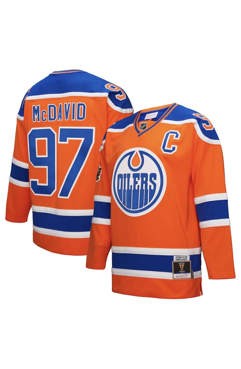 Mitchell & Ness Men's Mitchell & Ness Connor McDavid Orange Edmonton Oilers Power Play Jersey, Alternate, color, Orange