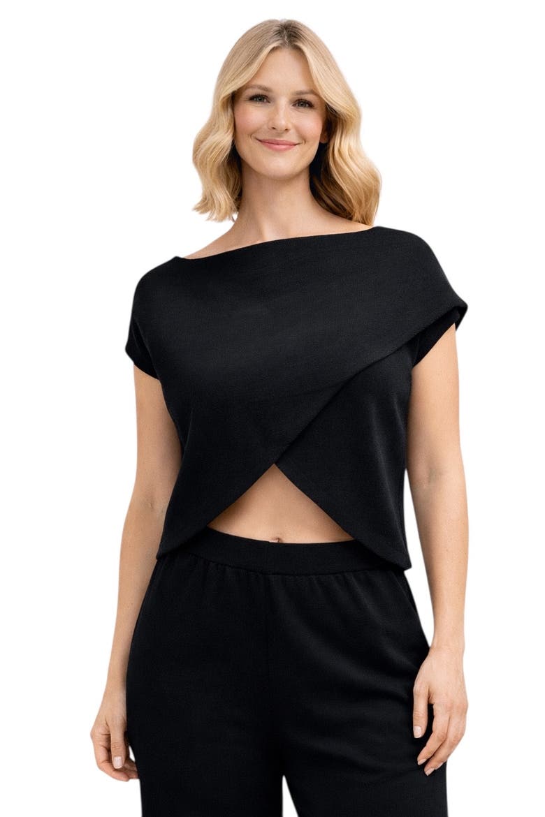 Mini Knit Crossover Sleeveless Maternity/Nursing Top, Alternate, color, Black