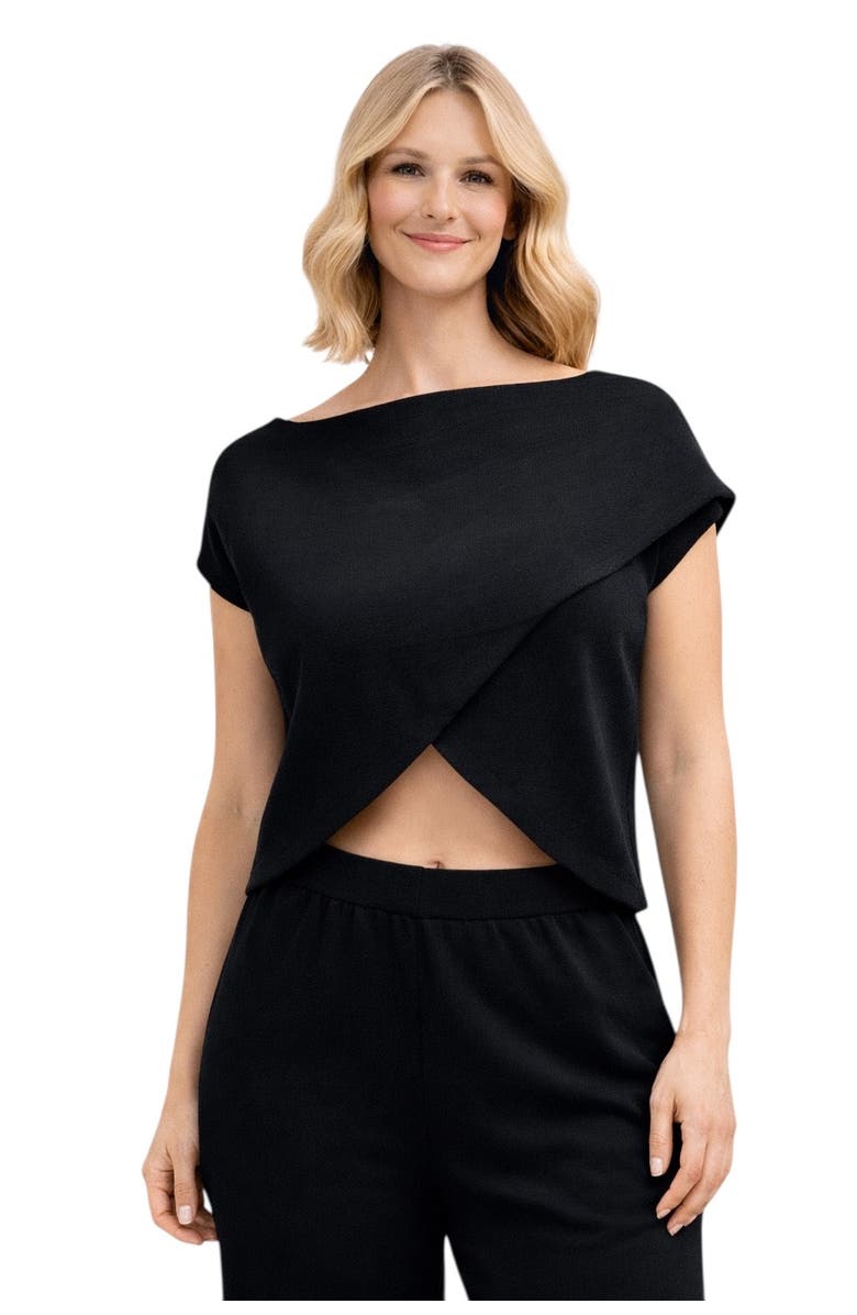 Accouchée Mini Knit Crossover Sleeveless Maternity/Nursing Top, Alternate, color, Black