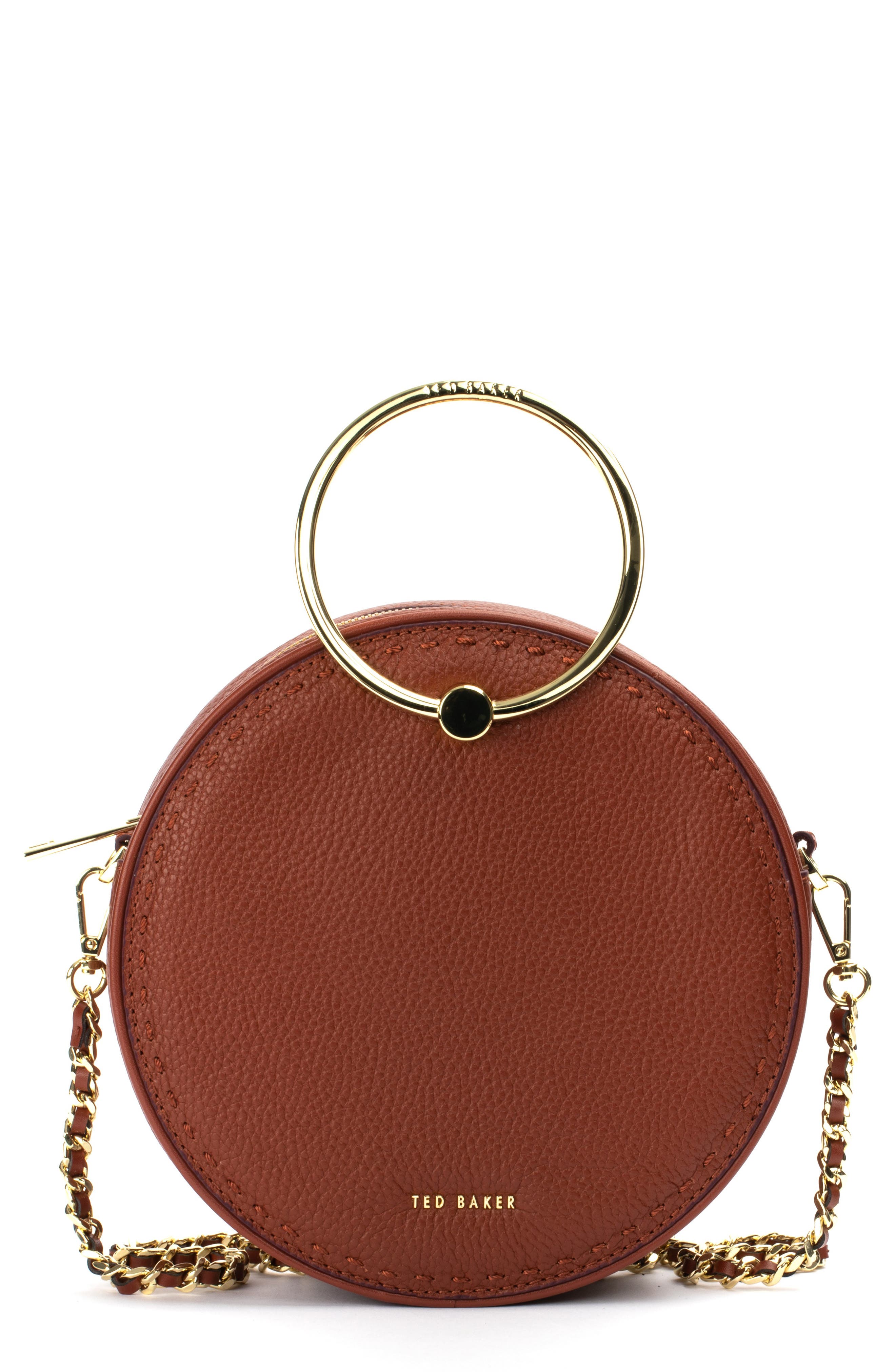 Ted Baker London Madddie Circle Leather Crossbody Bag, Main, color, 