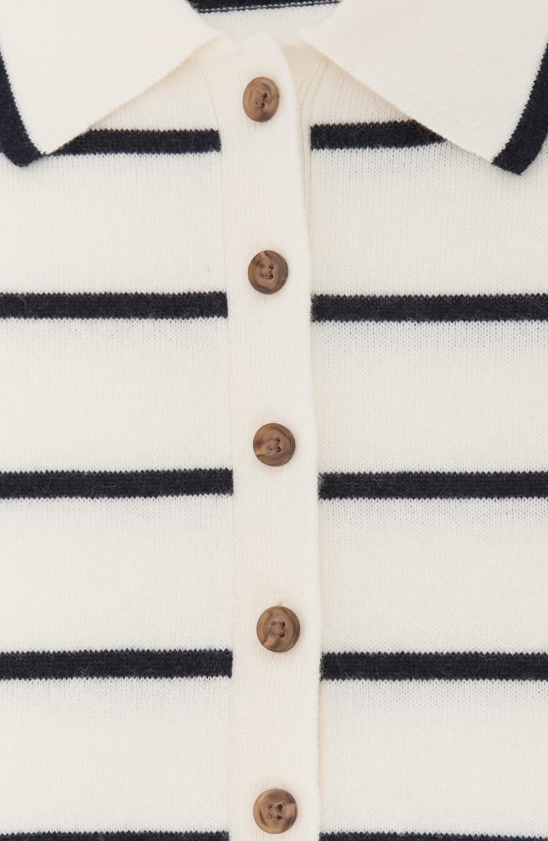 Reiss Sarah Wool & Cashmere Sleeveless Polo Sweater, Alternate, color, Ivory/ Navy