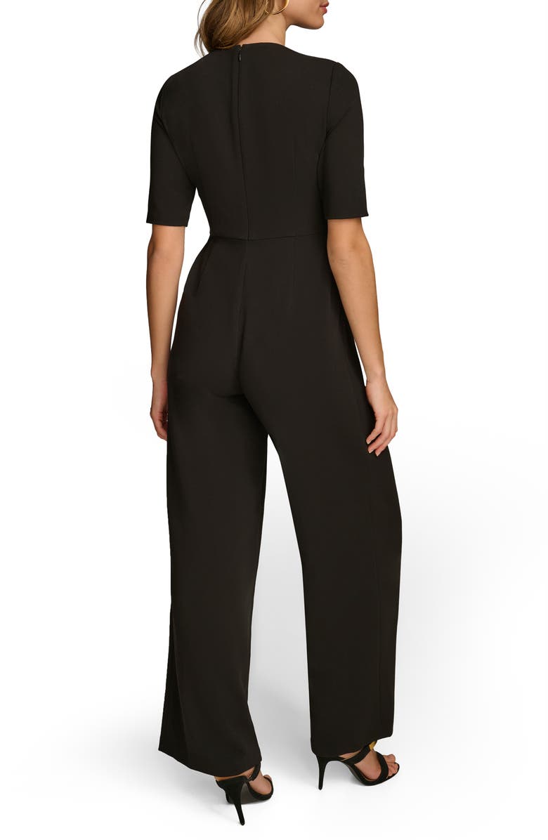 Donna Karan New York Twist Front Straight Leg Jumpsuit, Alternate, color, 