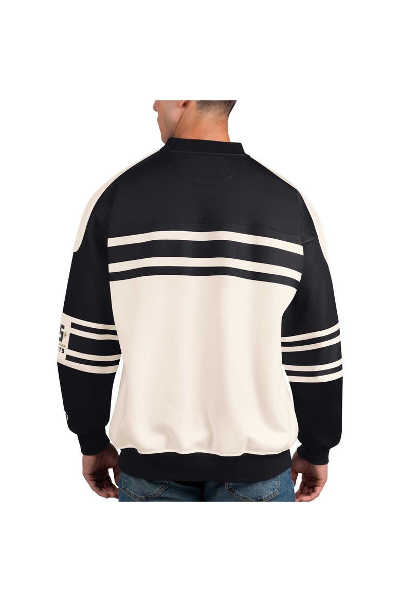 Men's Starter White Vegas Golden Knights Defense Fleece Crewneck Pullover Sweatshirt, Alternate, color, White