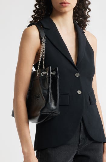 The Mini Crystal Denim Sack Bag