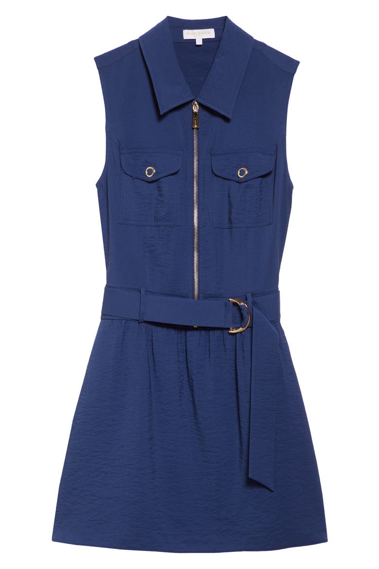Kaira Belted Sleeveless Minidress, Alternate, color, SPRING NAVY