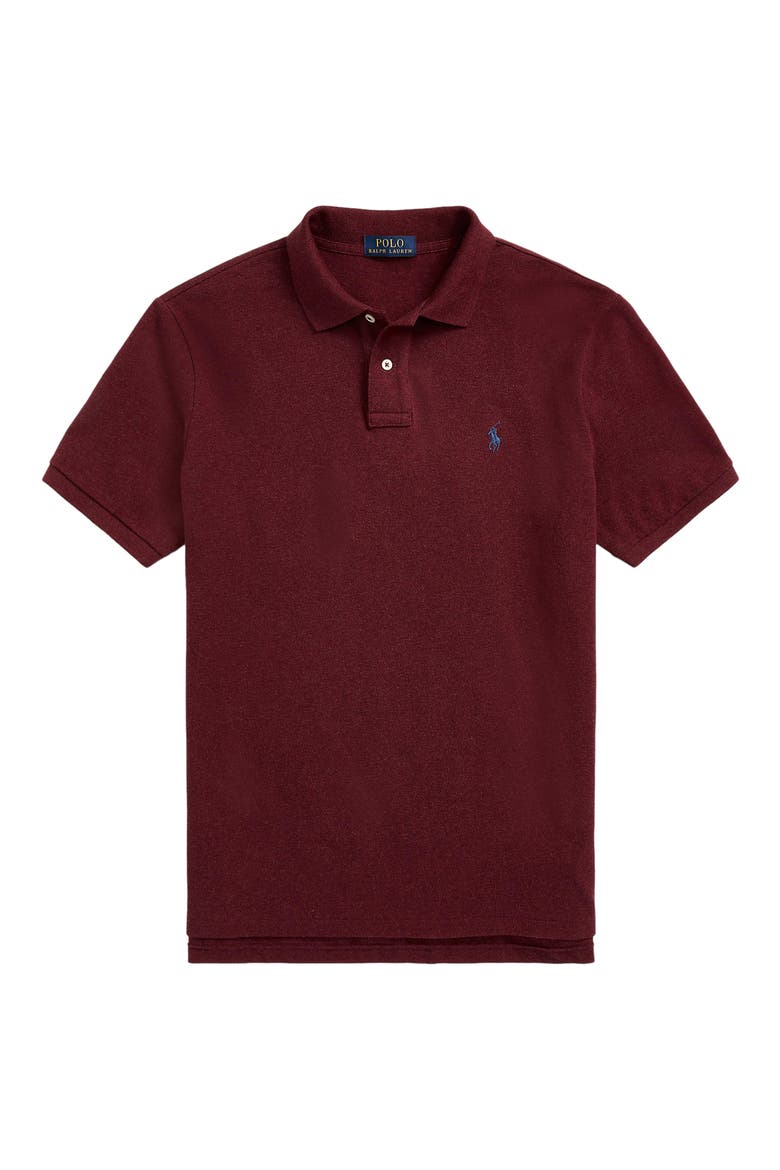 Solid Cotton Polo Shirt, Alternate, color, SPRING WINE HEATHER