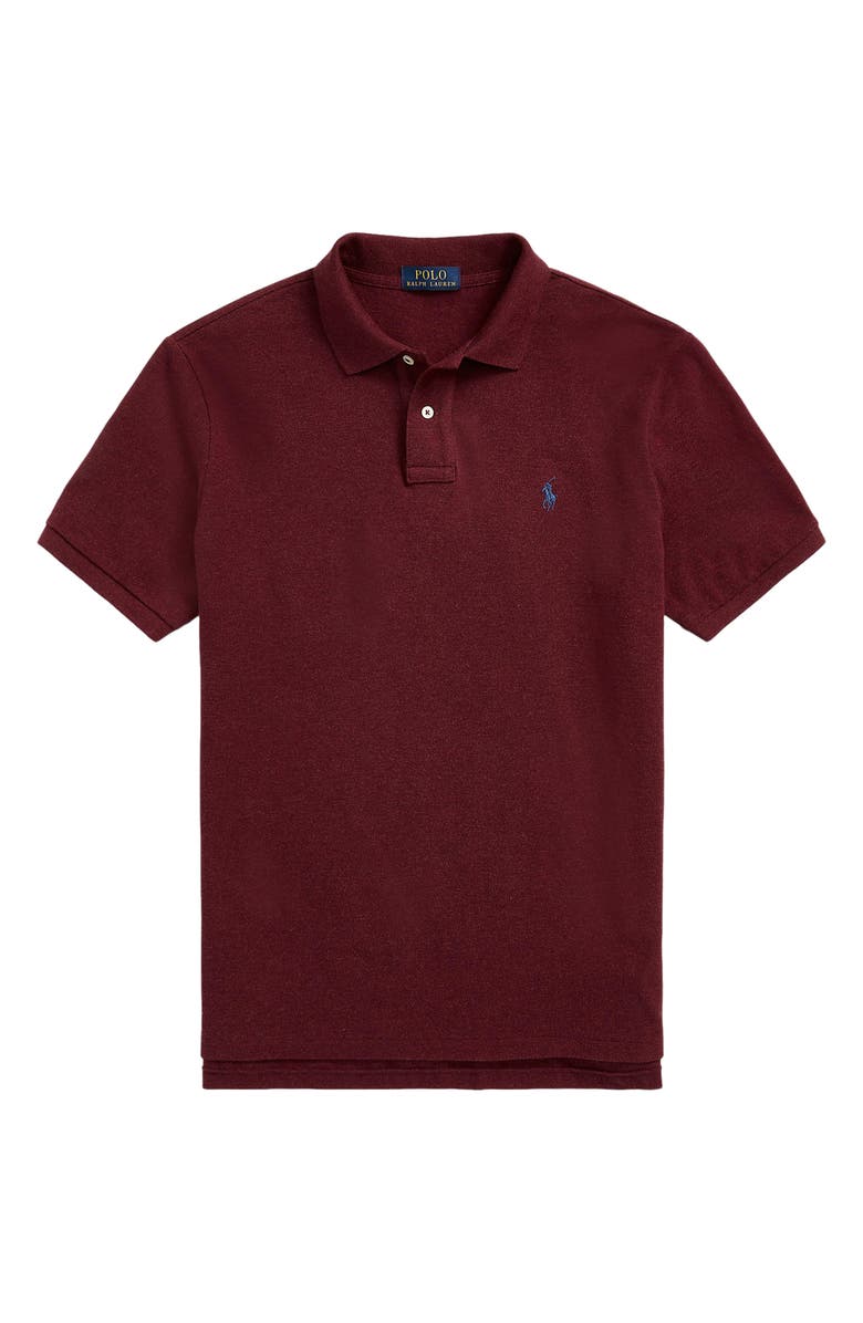 Polo Ralph Lauren Solid Cotton Polo Shirt, Alternate, color, Spring Wine Heather