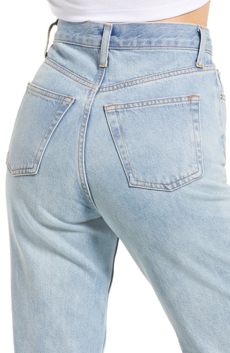 Topshop Bleach Rip Straight Leg Jeans, Alternate, color, 