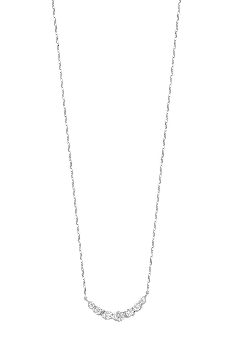 Carrière Jewelry Diamond Curve Pendant Necklace - 0.20ct., Main, color, 14K White Gold