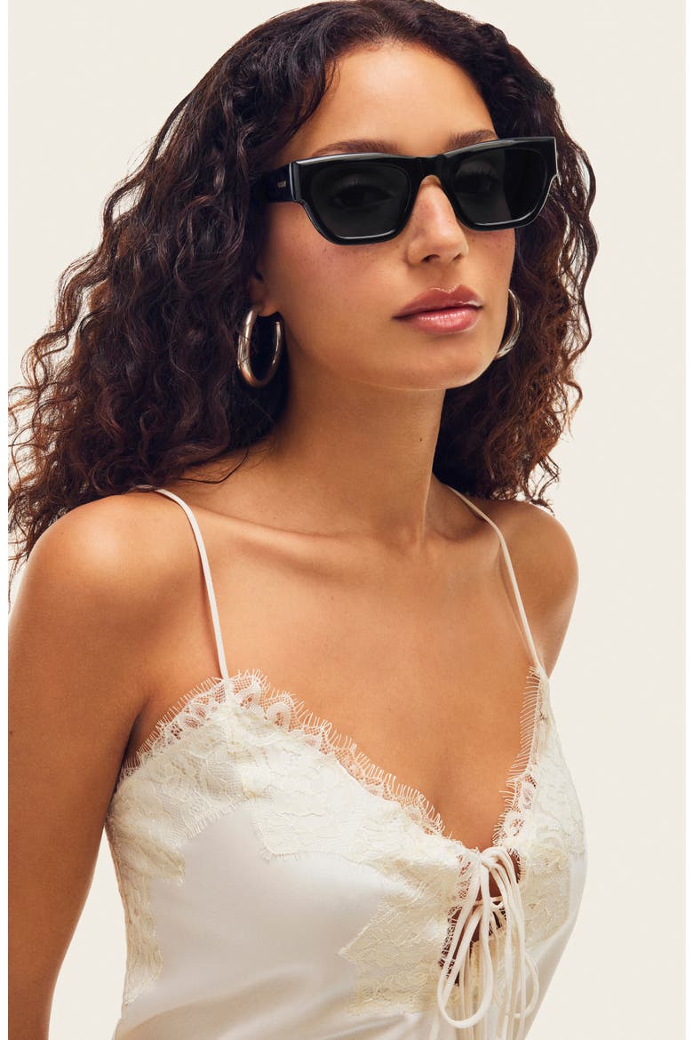Nice Try 54mm Square Sunglasses, Alternate, color, BLACK/ SMOKE